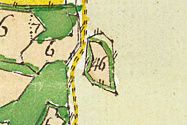 Karta från storskiftet 1784 ur Lantmäteriets arkiv. 